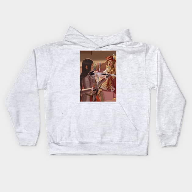 Guardian (Crescent) Knight (Female Knight) Kids Hoodie by gagimas